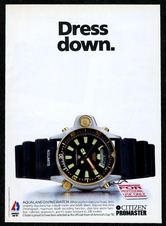 vintage citizen aqualand dive watch