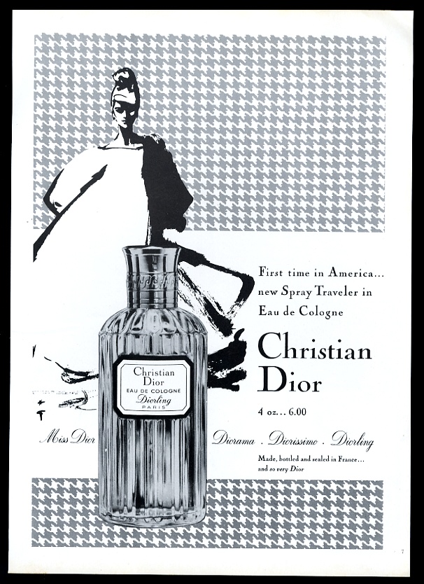 Rene Gruau art Christian Dior Diorling perfume vintage print advertisement