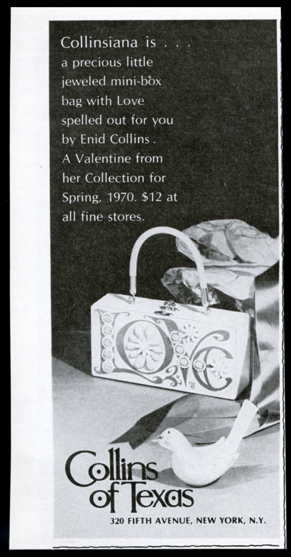 Enid Collins Love Valentine's day box purse handbag vintage print advertisement