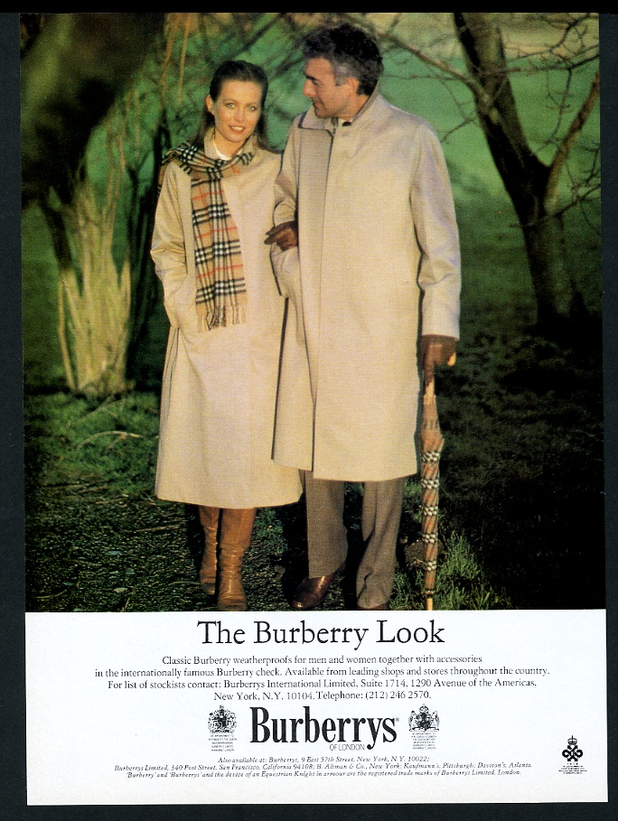 1981 Burberrys man's woman's trench coat scarf photo Burberry vintage ...