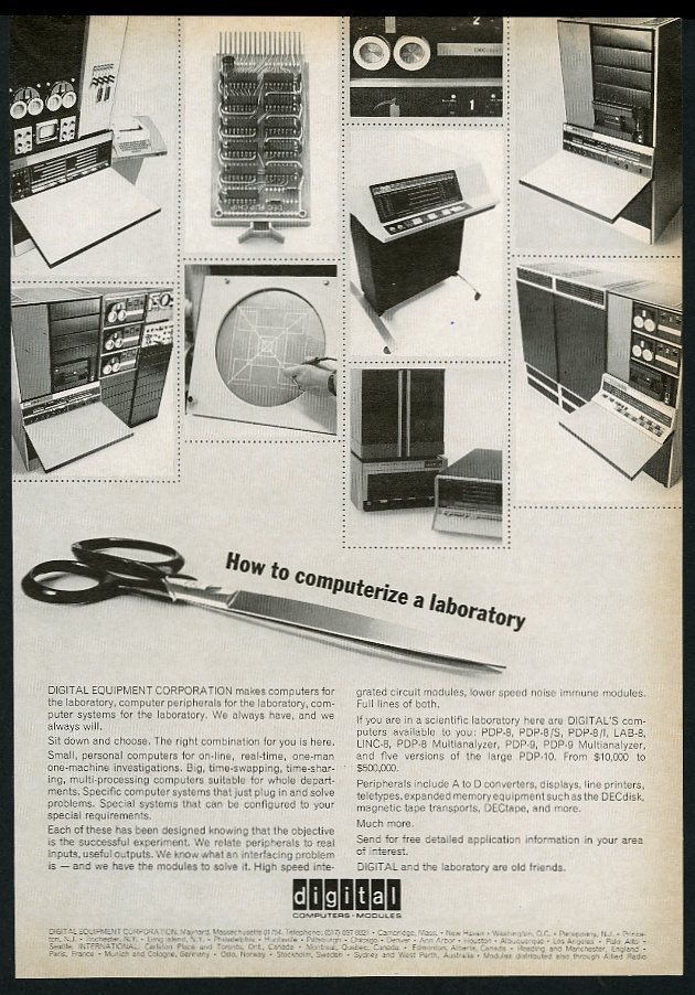 DEC PDP-8 PDP-10 PDP-9 computer Digital Equipment vintage print advertisement