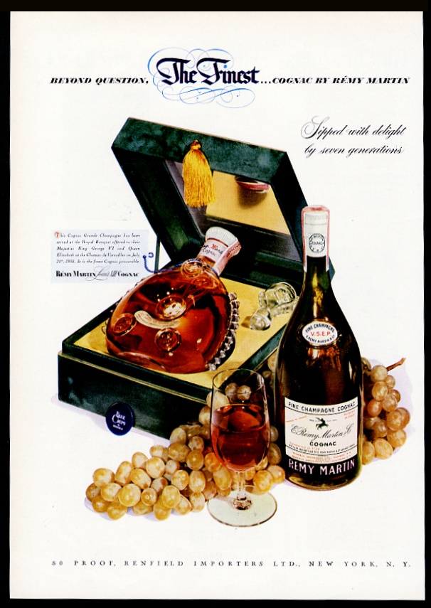 Remy Martin Louis XIII cognac bottle and box 8x11 vintage print advertisement