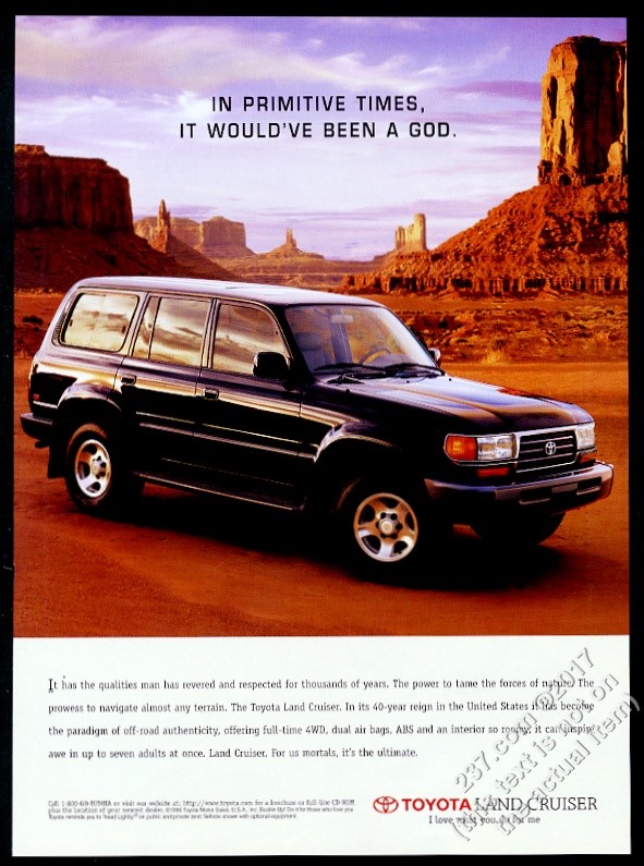 Toyota Land Cruiser Monument Valley vintage print advertisement